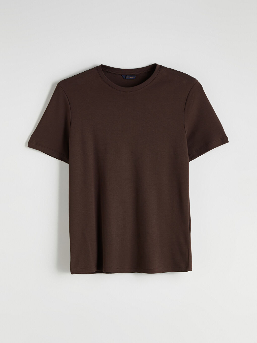 Gri Bisiklet Yaka Baskılı Penye Erkek Tişört-4