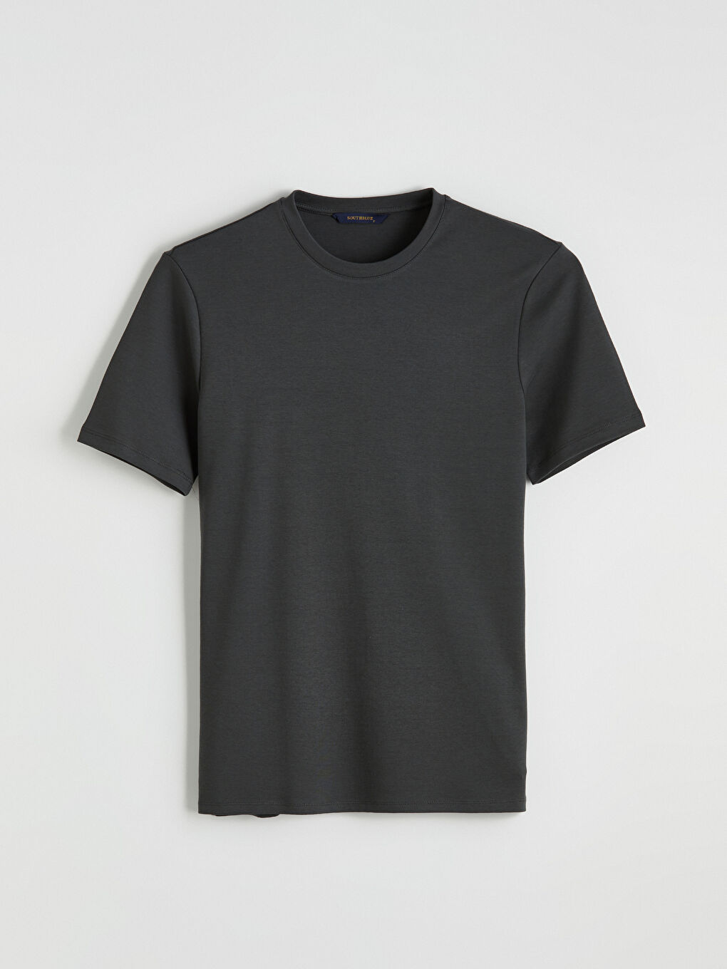 Antrasit Bisiklet Yaka Penye Erkek Tişört-9