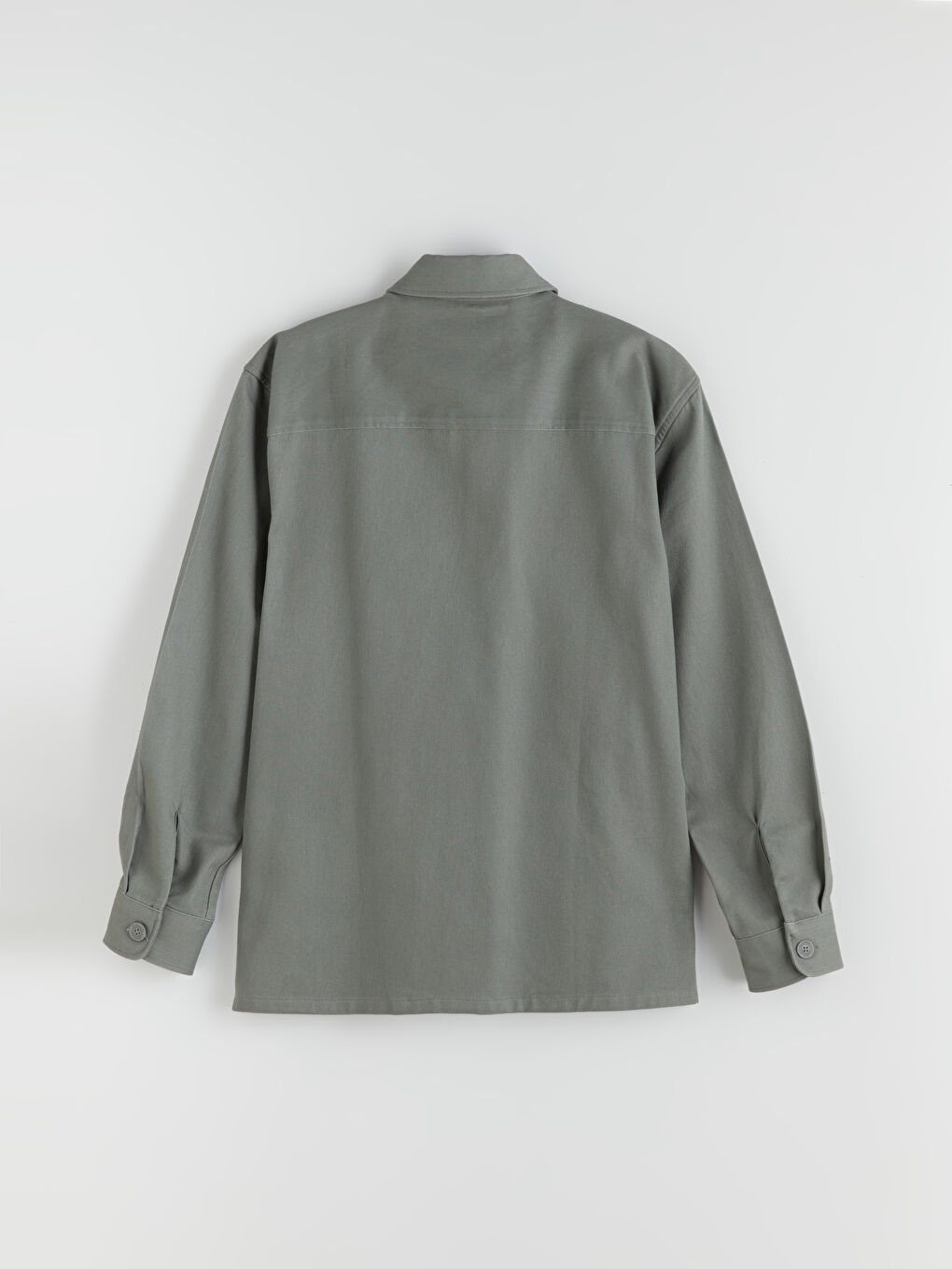 Regulär Sitz Langarm Gabardine Herren Hemdjacke-10