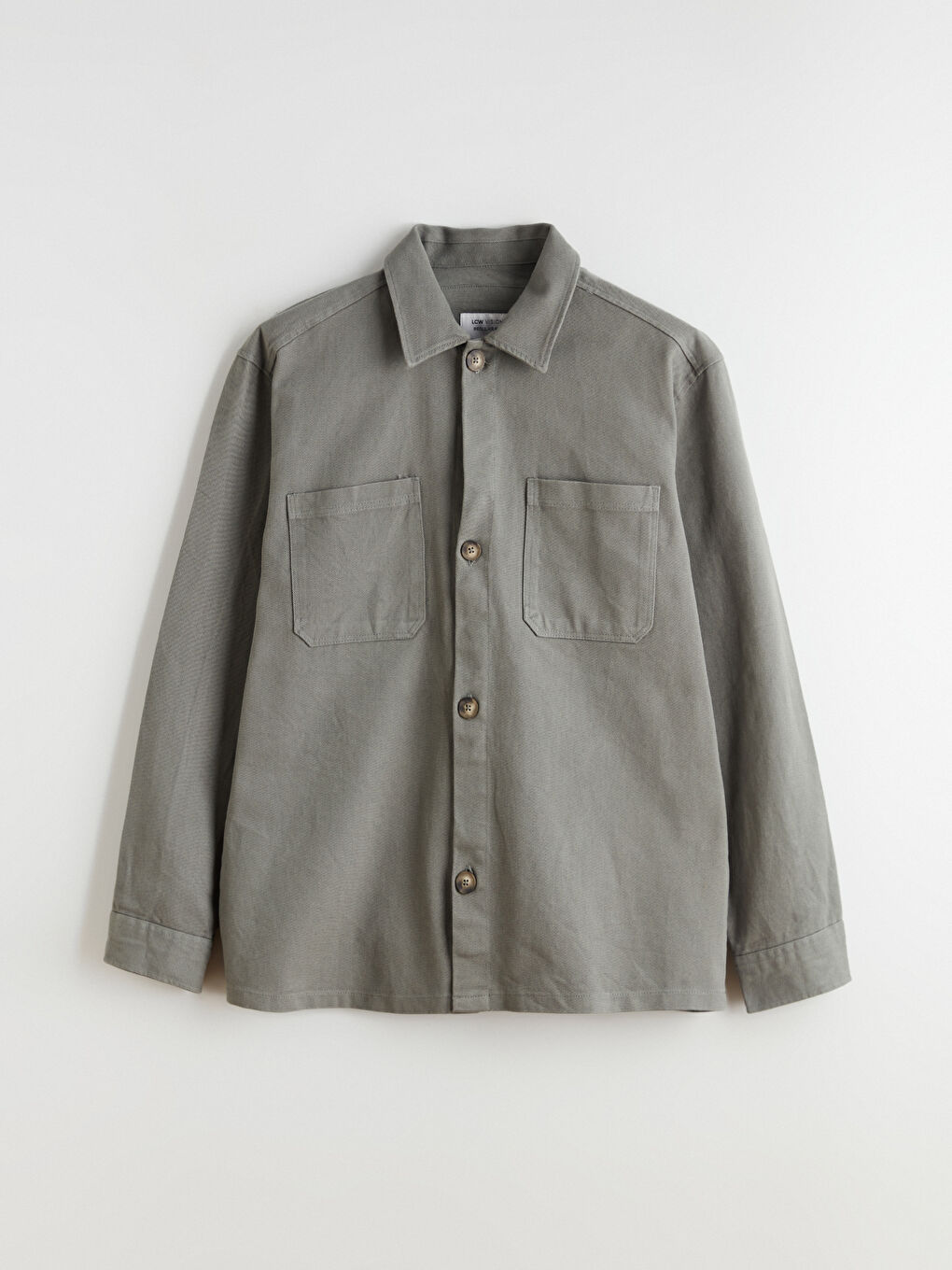 Regulär Sitz Langarm Gabardine Herren Hemdjacke-9