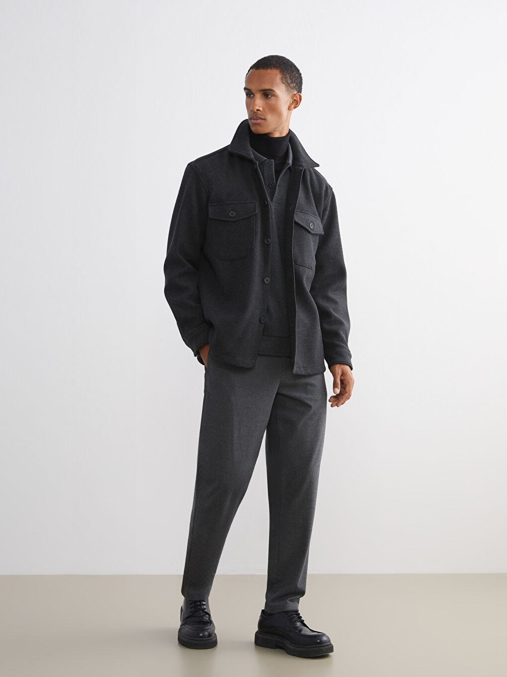 Regular Fit Long Sleeve Cachet Men's Shirt Jacket-1