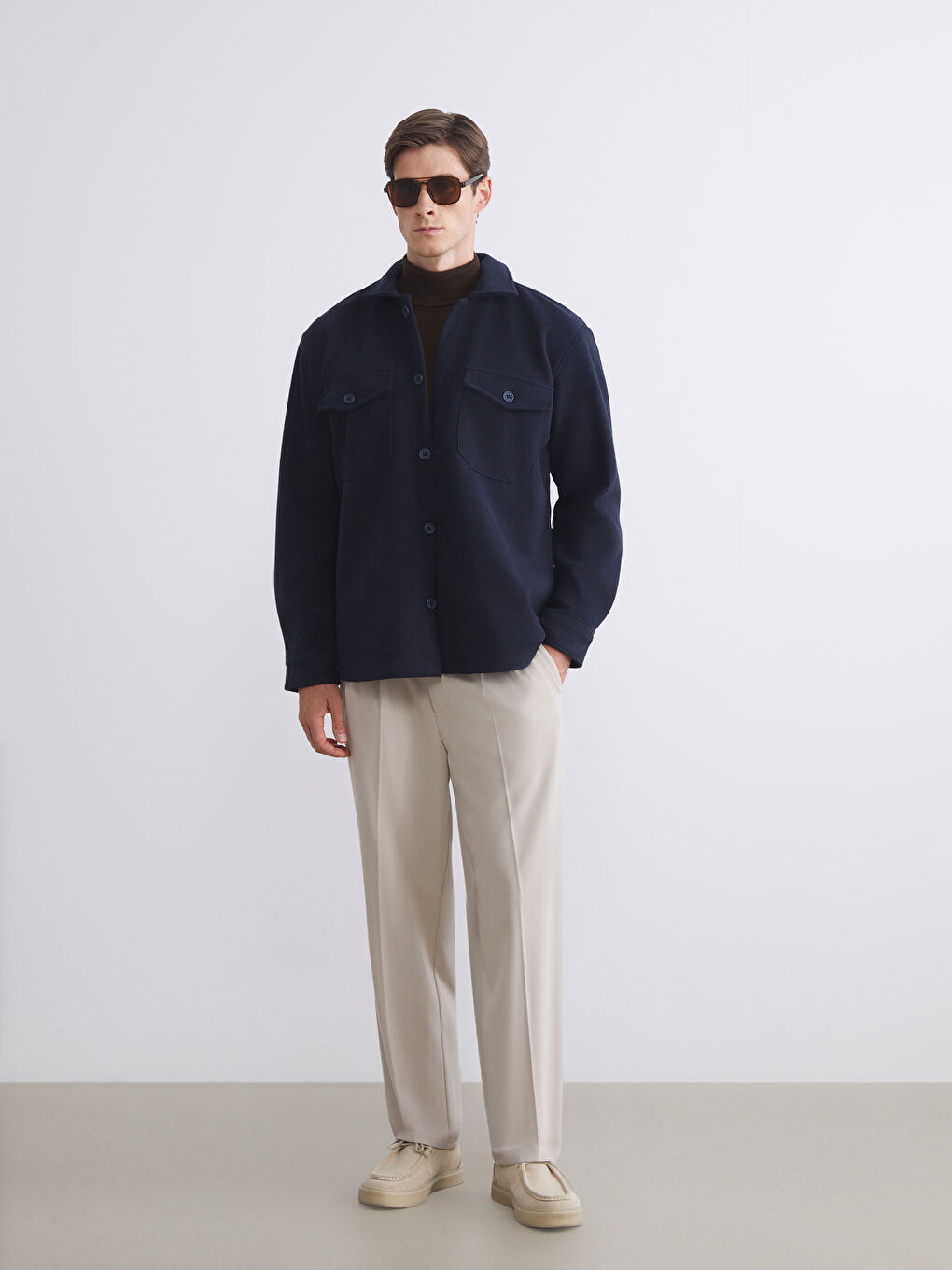 Regular Fit Long Sleeve Cachet Men's Shirt Jacket-1