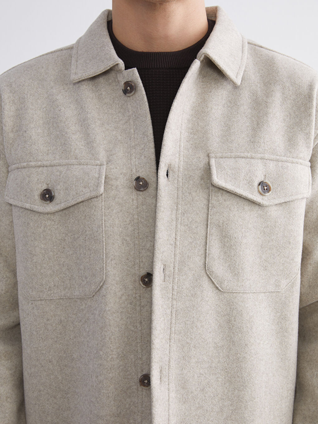 Regular Fit Long Sleeve Cachet Men's Shirt Jacket-2