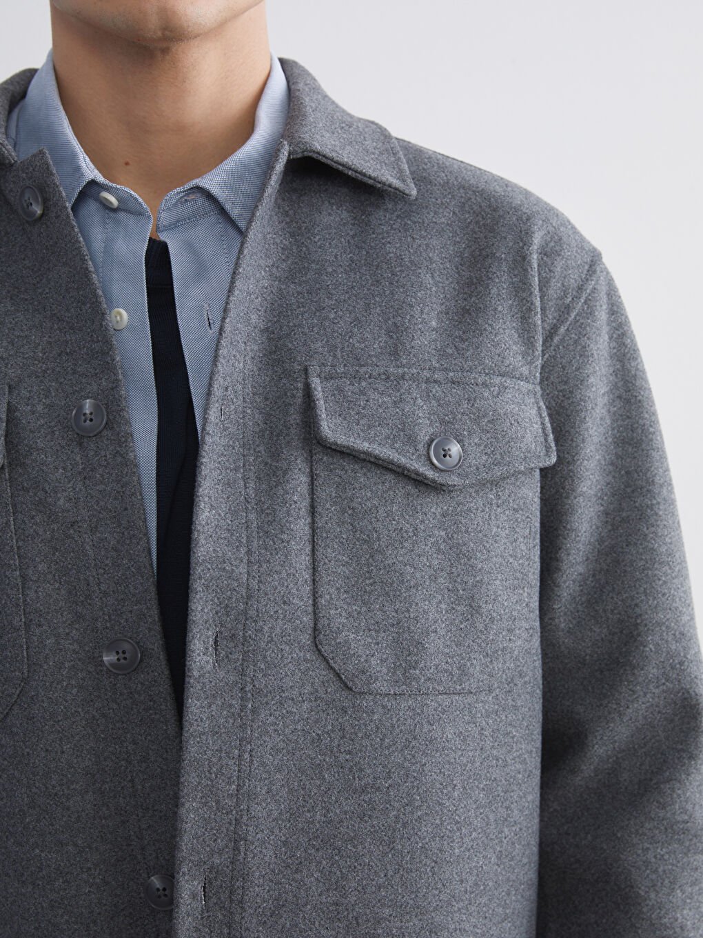 Regular Fit Long Sleeve Cachet Men's Shirt Jacket-2