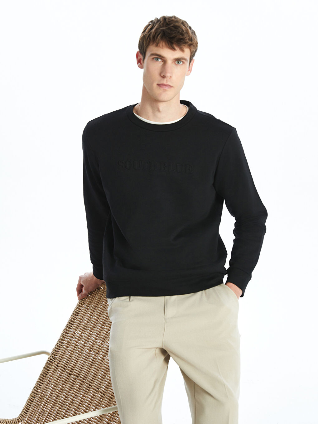 Crew Neck Printed Men's Sweatshirt