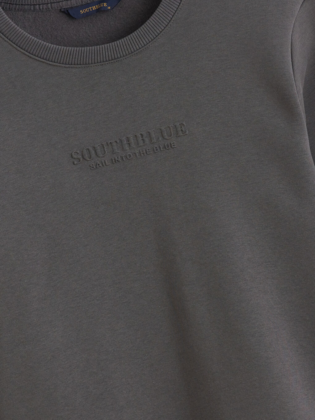 Antrasit Bisiklet Yaka Baskılı Erkek Kalın Sweatshirt-6