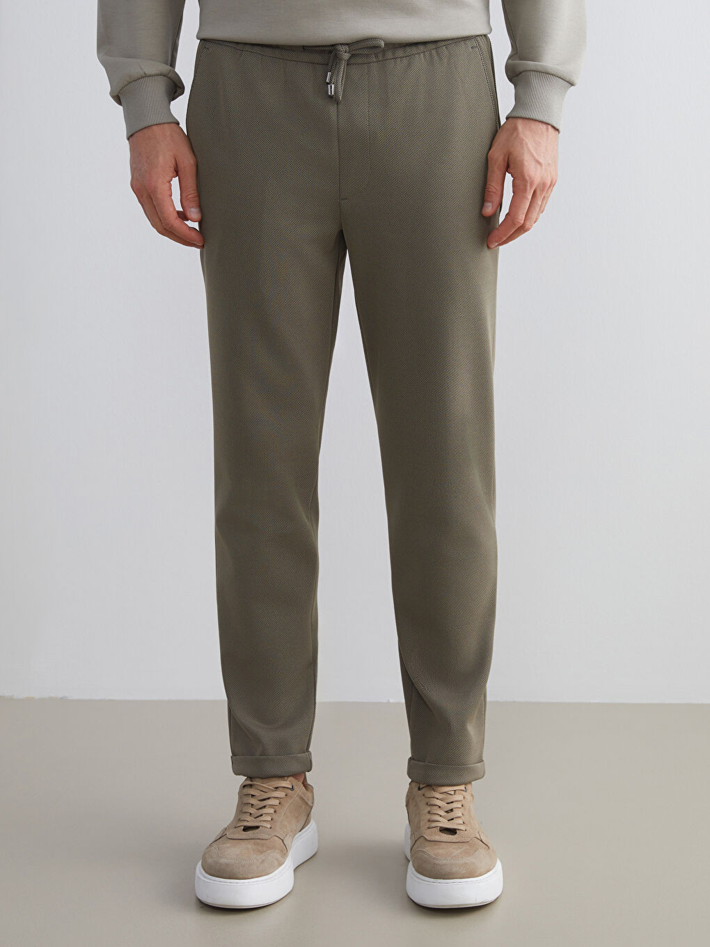 Yeşil Standart Kalıp Erkek Pantolon-1