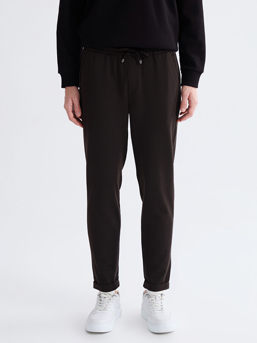 Kahverengi Standart Kalıp Erkek Pantolon-1