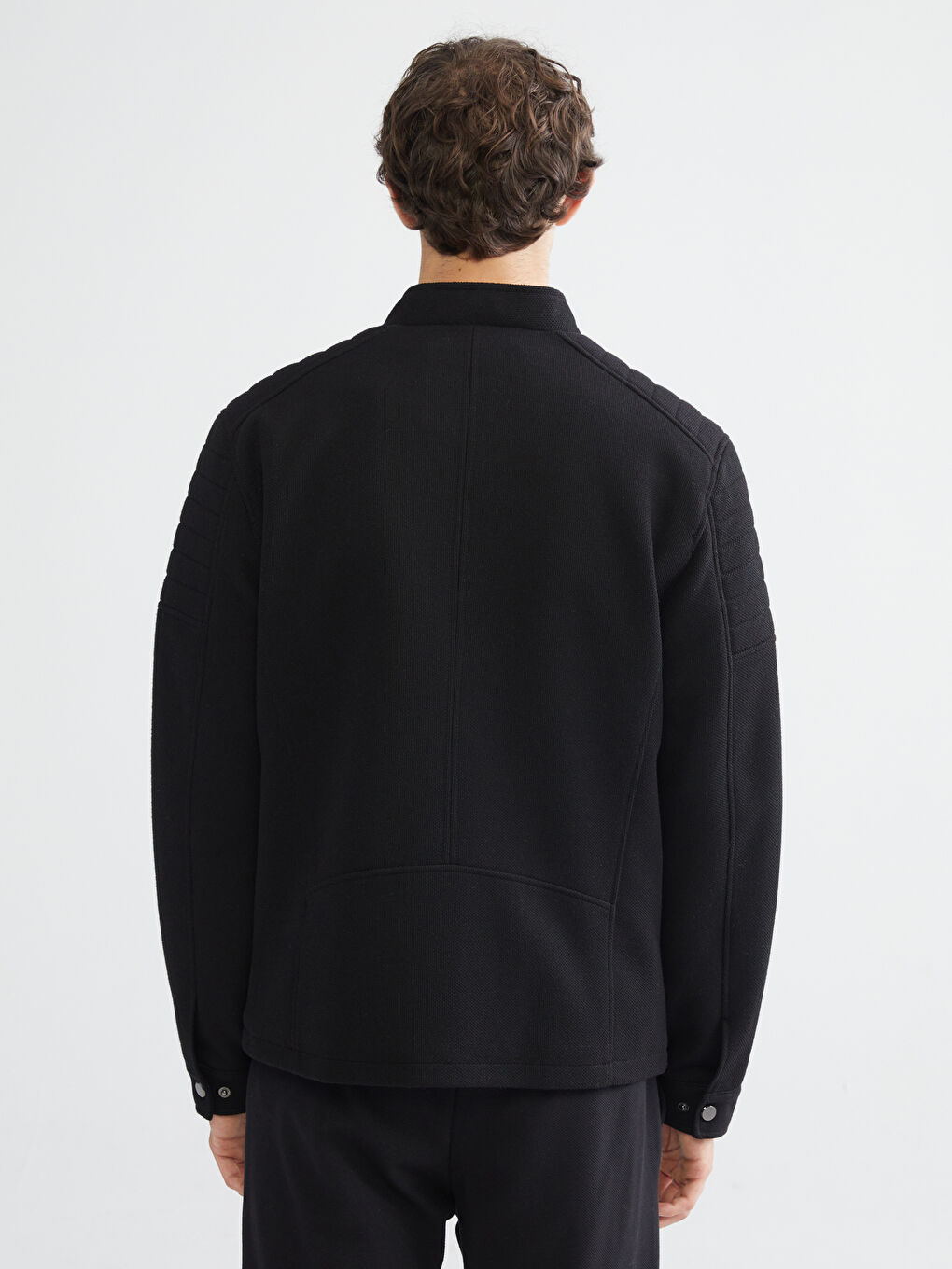Slim Fit Biker Neck Men's Coat-4