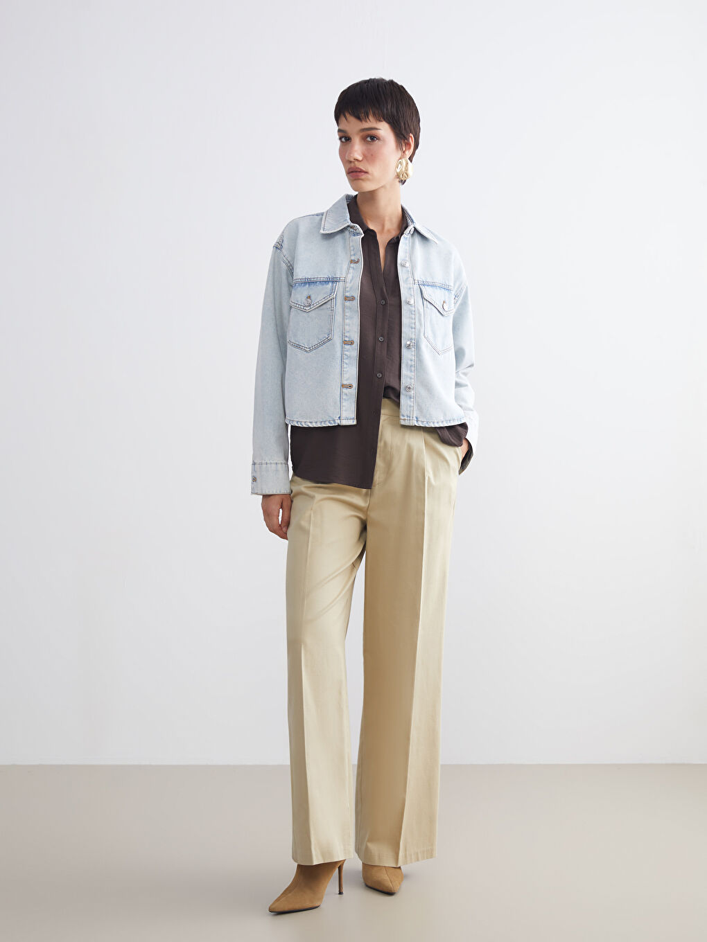 Regular Fit Women's Denim Shirt-1
