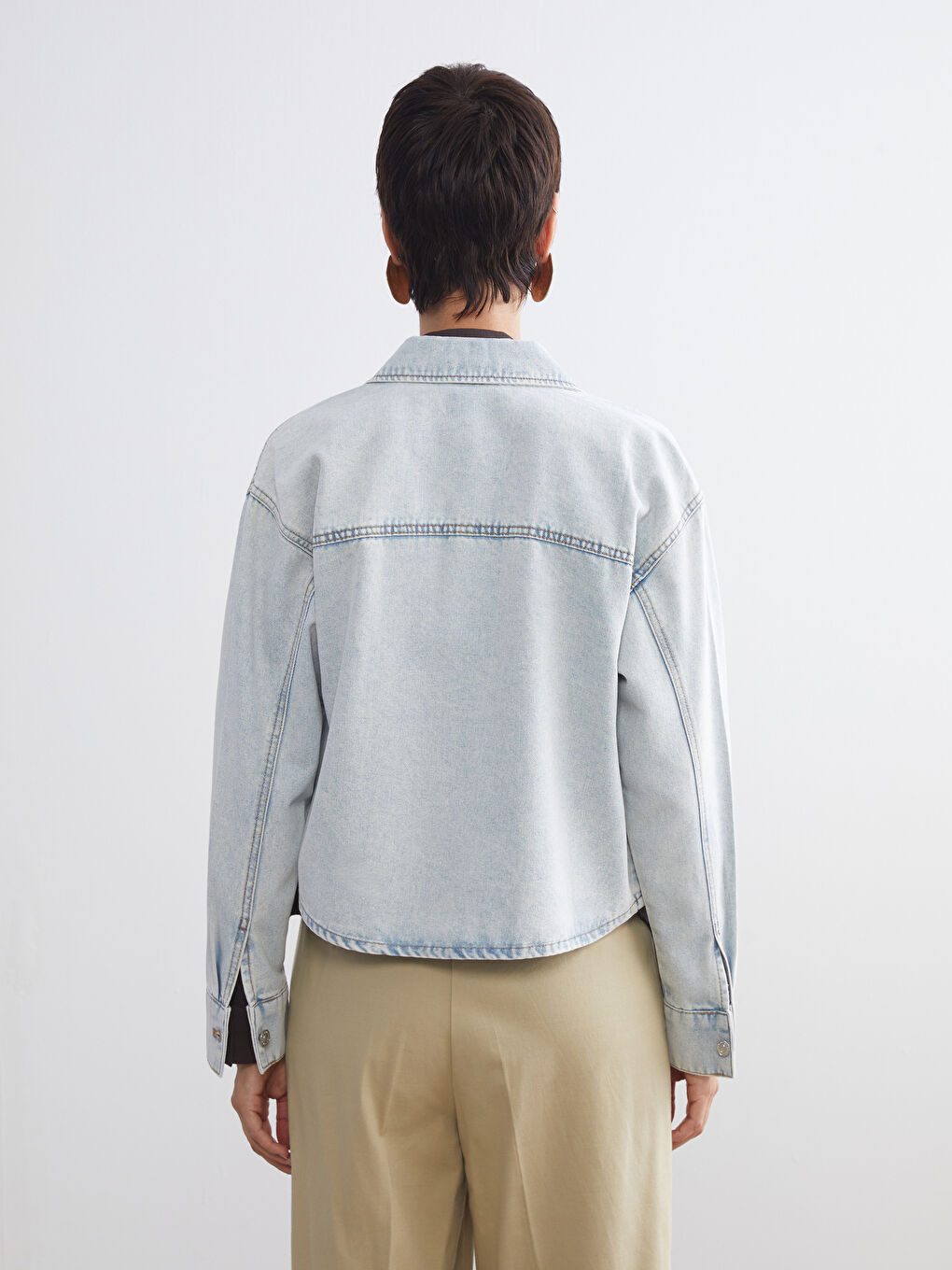 Regular Fit Women's Denim Shirt-3
