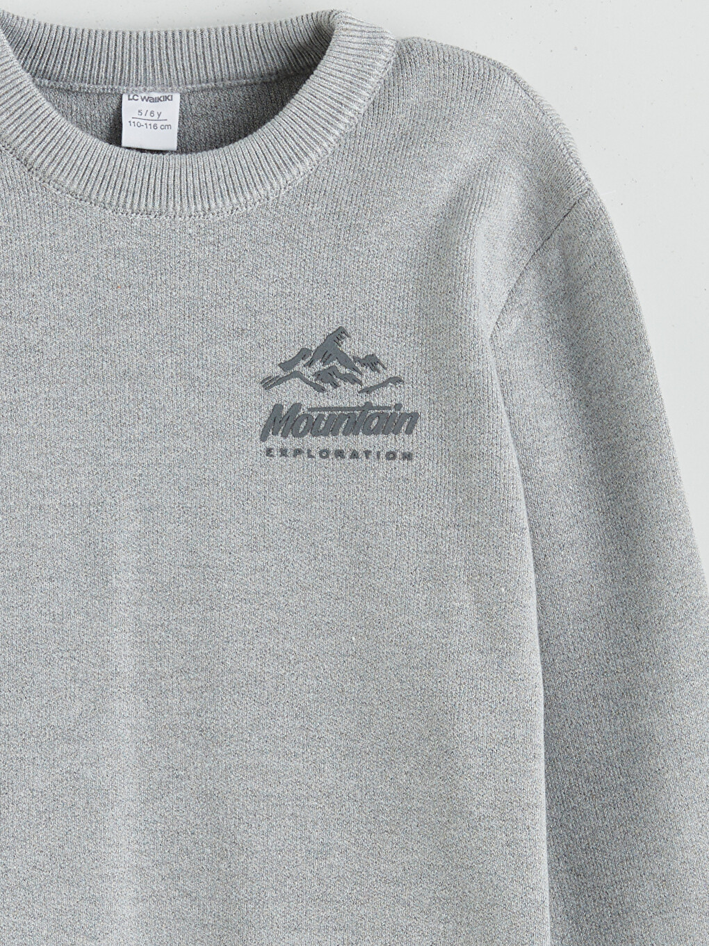 Crew Neck Printed Boys' Knit Sweater-2