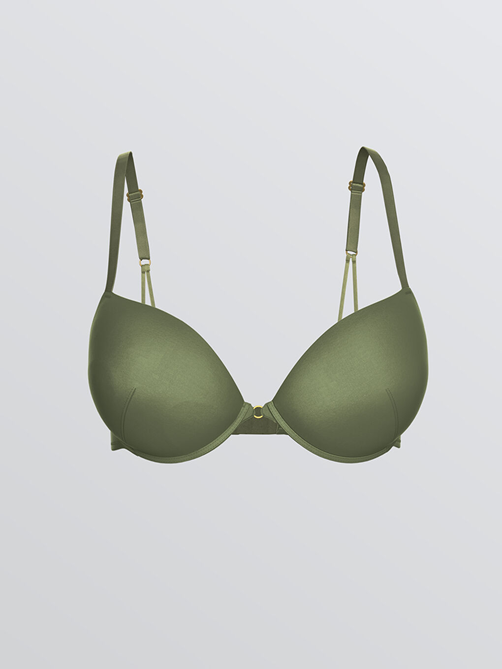 Yeşil Balenli Dolgulu Düz Fantezi Tişört Sütyen