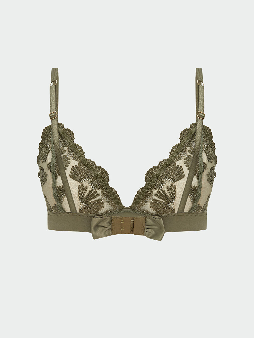 Yeşil Balensiz Dolgusuz Dantelli Fantezi Bralet-1