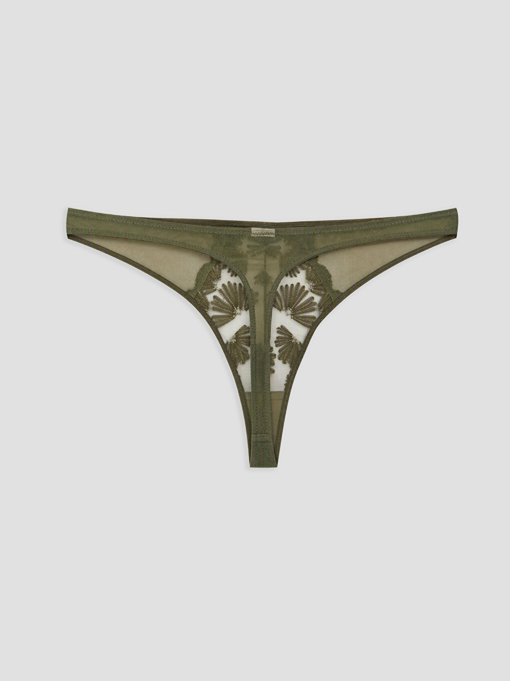 Yeşil Dantelli Fantezi Tanga Külot-1
