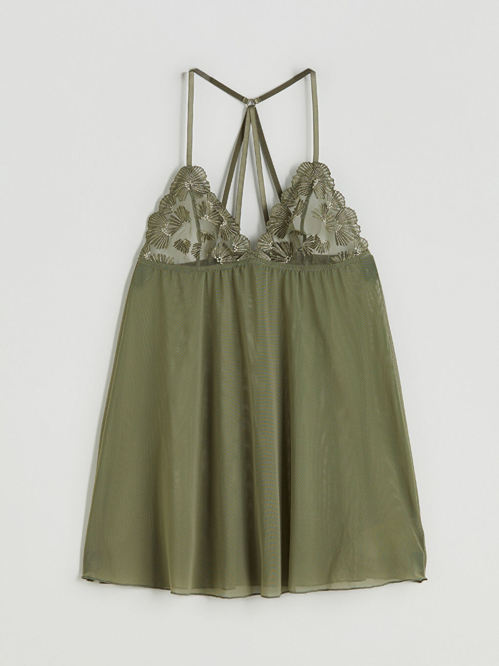 Yeşil Balensiz Dolgusuz Dantelli Babydoll