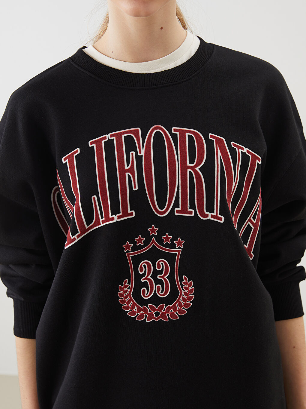 California Embroidered Oversize Women's Thick Sweatshirt-5