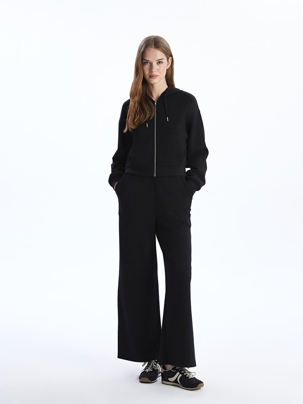 Hooded Women's Thick Zip-Up Sweatshirt-1