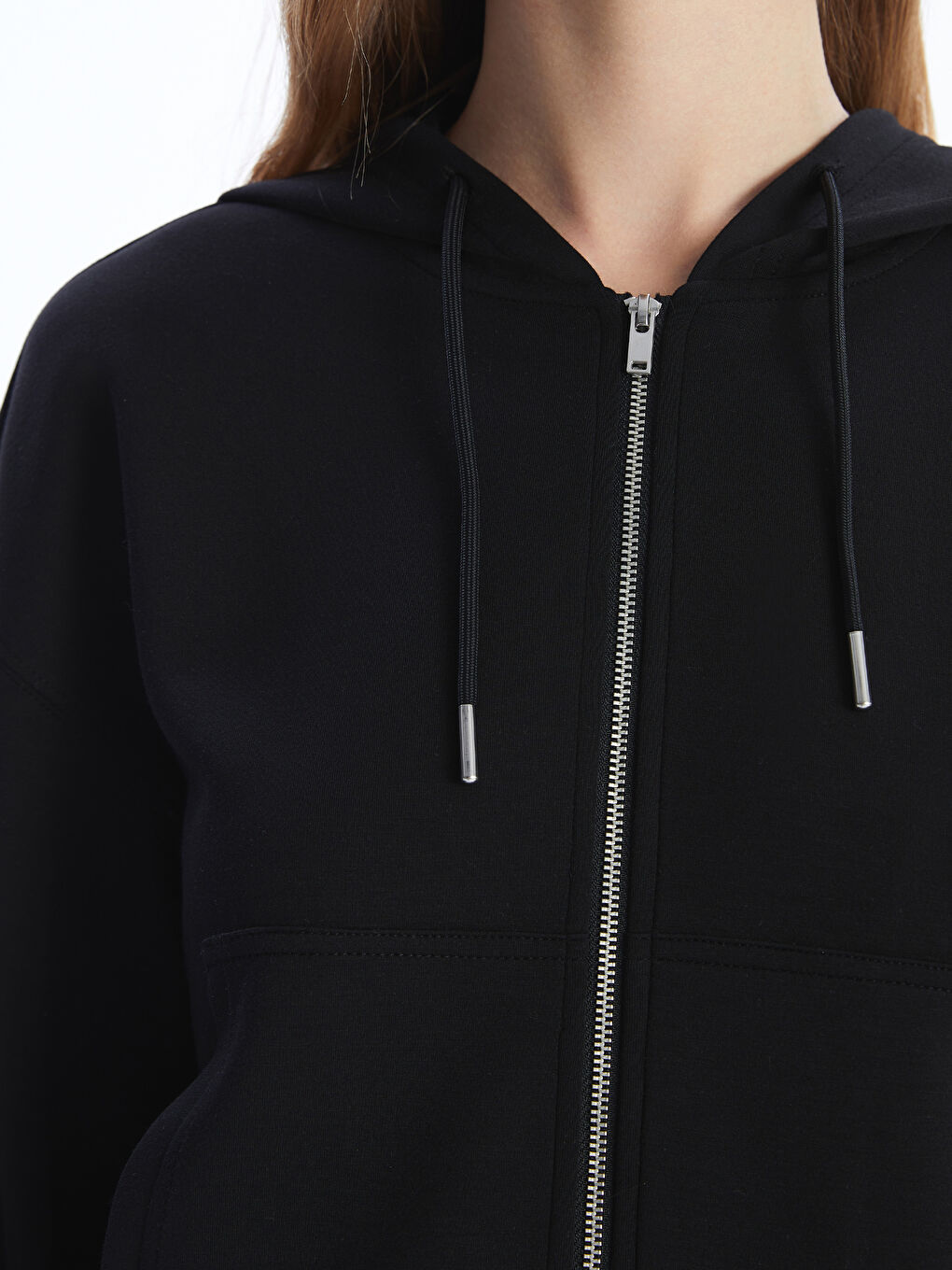 Hooded Women's Thick Zip-Up Sweatshirt-2