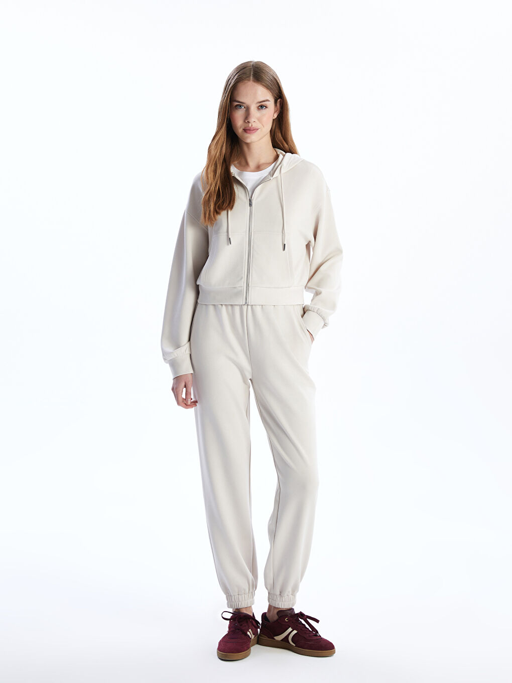 Hooded Women's Thick Zip-Up Sweatshirt-1