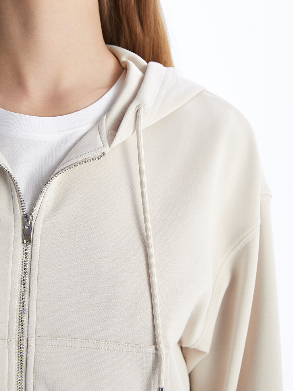 Hooded Women's Thick Zip-Up Sweatshirt-2
