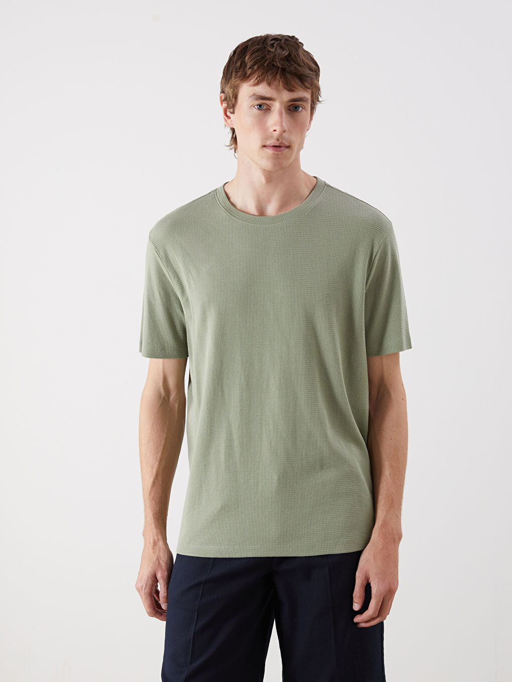 SOUTHBLUE Crew Neck Plain Men's T-Shirt -W55214Z8-DYG