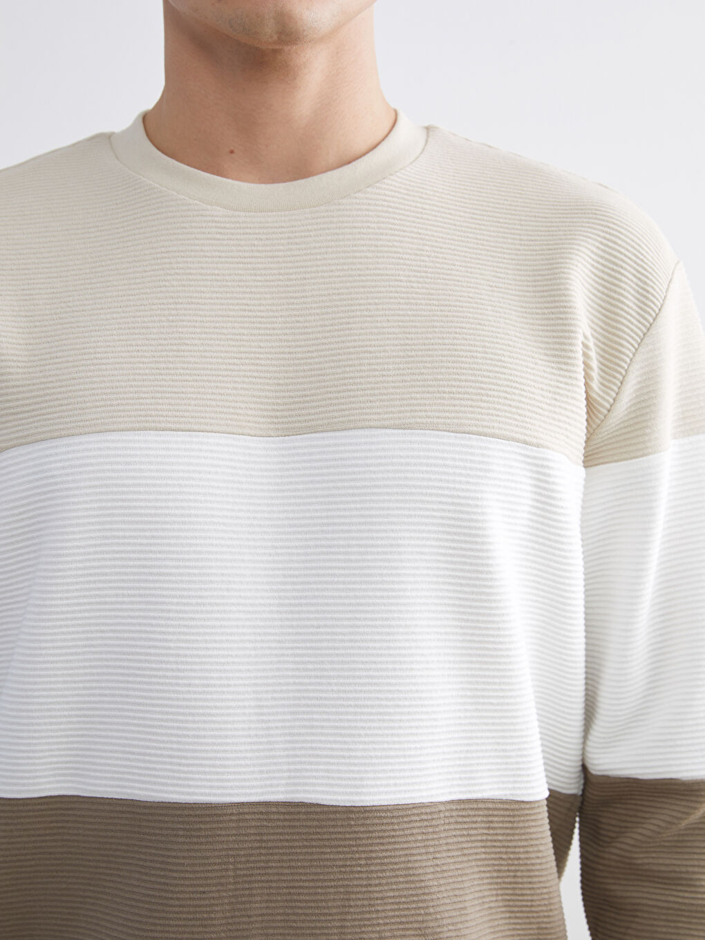 Crew Neck Color Block Men's Sweatshirt-2