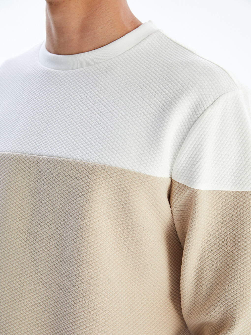 Crew Neck Jacquard Men's Sweatshirt-2