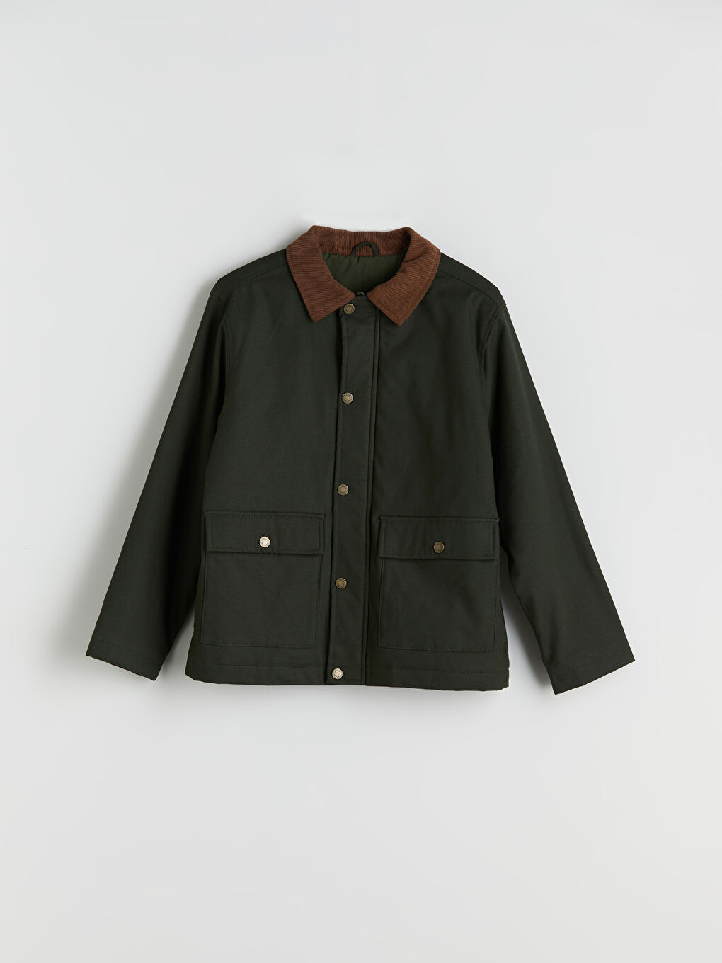 Yeşil Fitilli Kadife Yaka Erkek Çocuk Mont-3