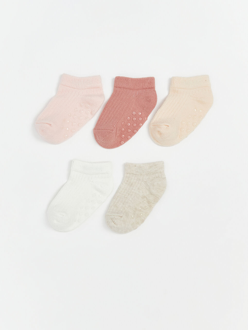 Pembe Basic Kız Bebek Patik Çorap 5'li
