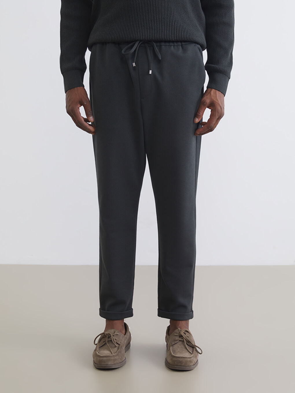 Petrol Standart Kalıp Erkek Pantolon-1