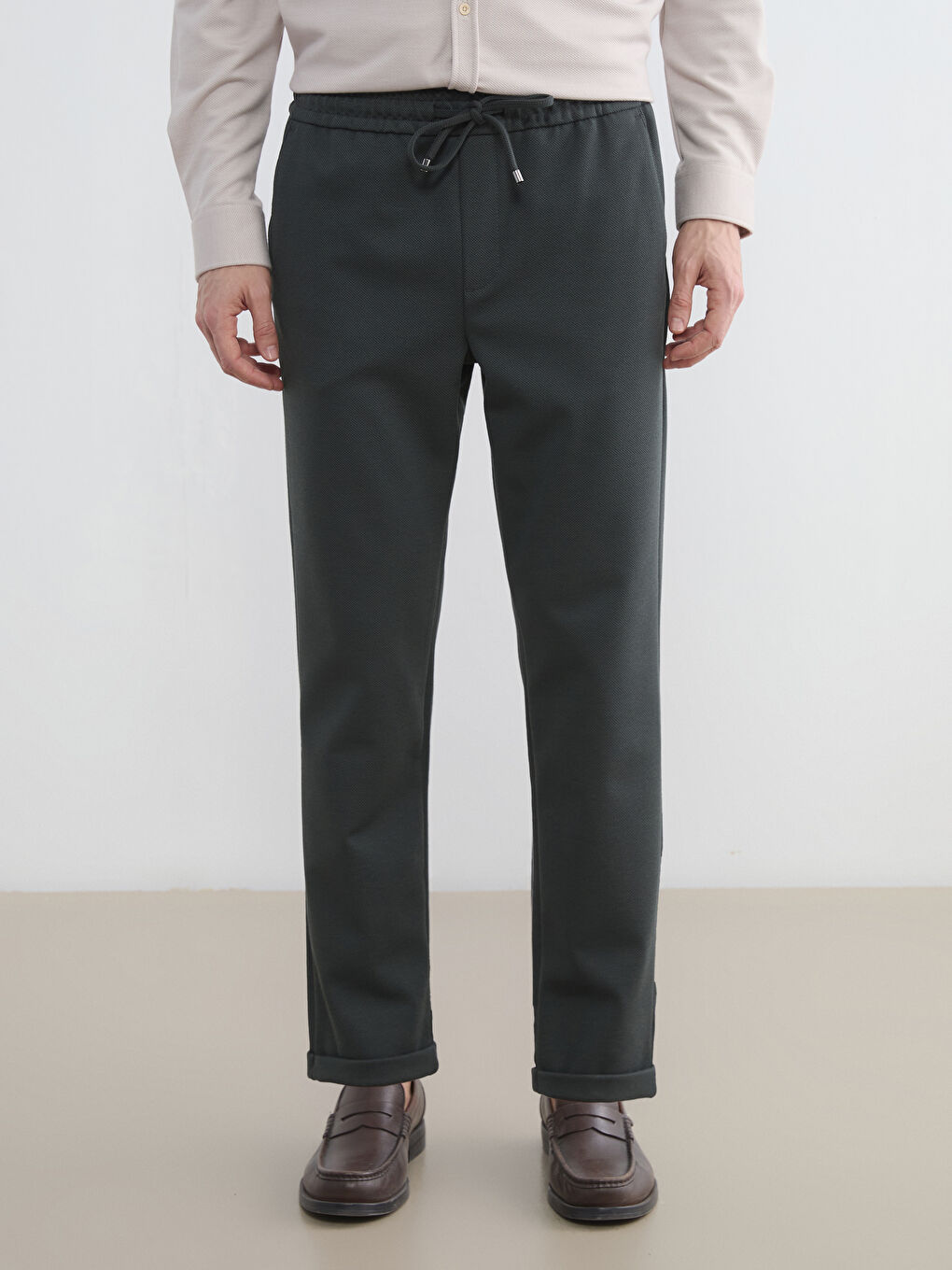 Petrol Standart Kalıp Erkek Pantolon-2