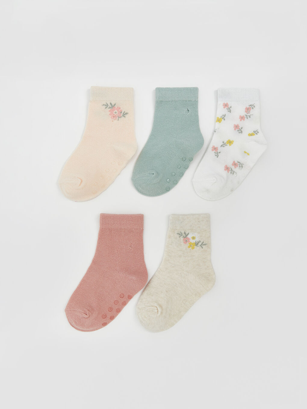 LCW baby Floral Girls' Ankle Socks 5 Pack -W55297Z1-FDK