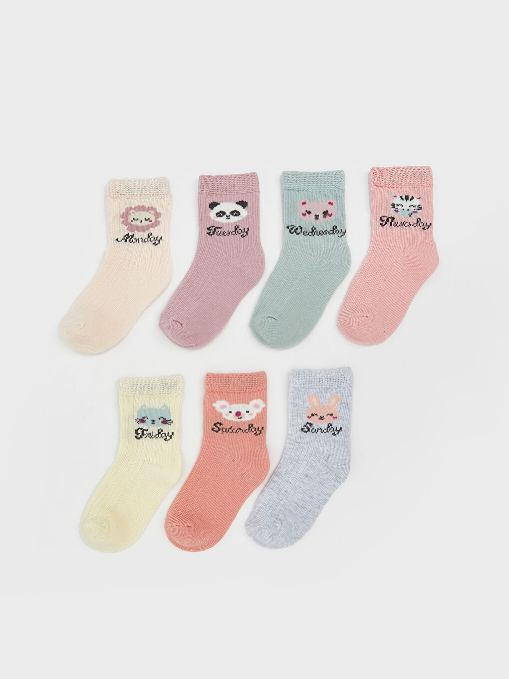 LCW Kids Printed Baby Girls Ankle Socks 7 Pack -W55306Z1-JM1