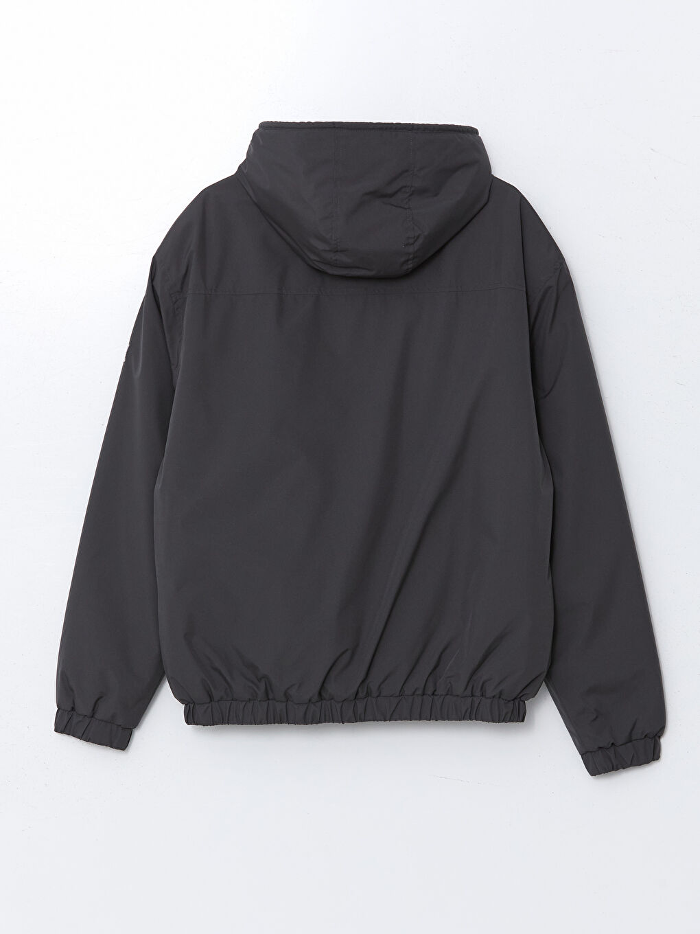 Antrasit Rahat Kalıp Kapüşonlu Erkek Orta Kalın Mont-5