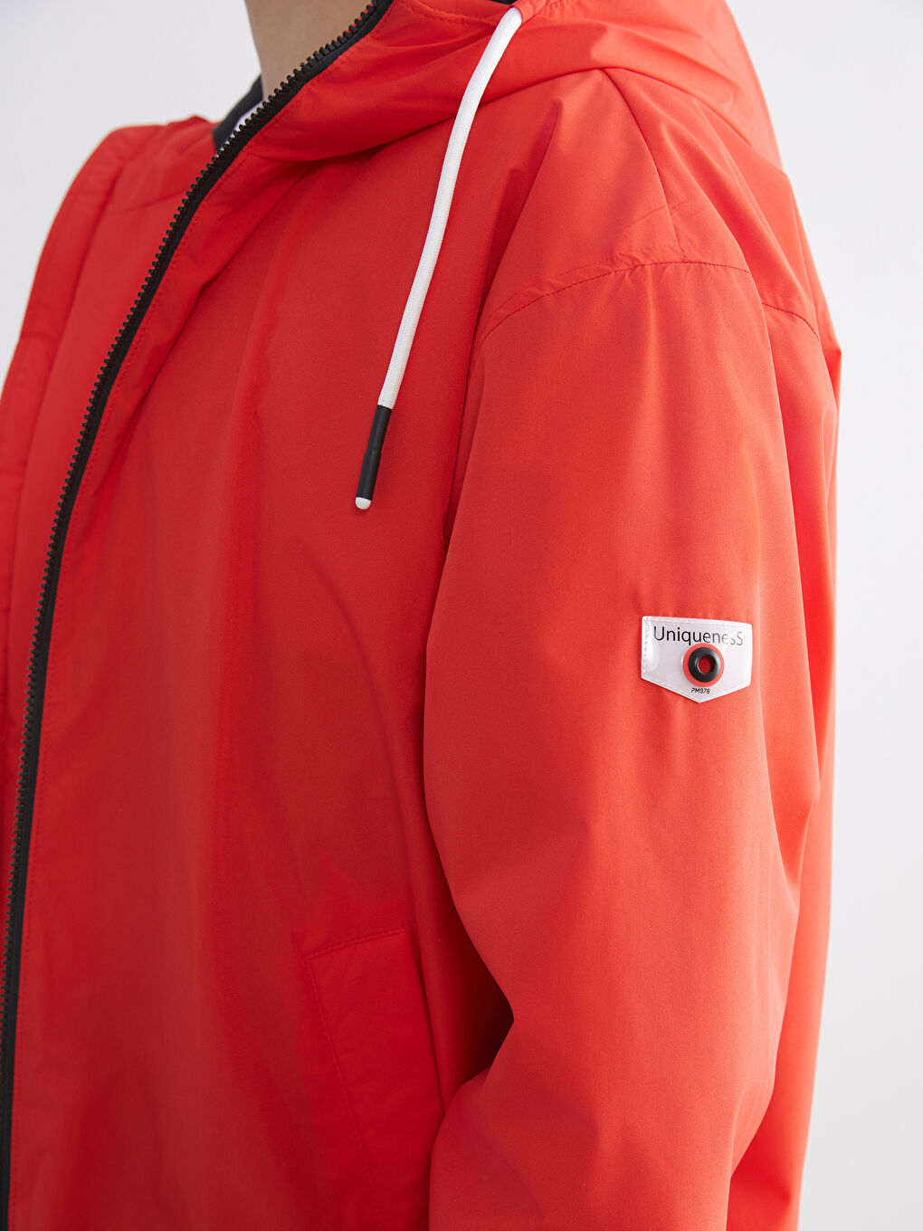 Turuncu Rahat Kalıp Kapüşonlu Erkek Orta Kalın Mont-2