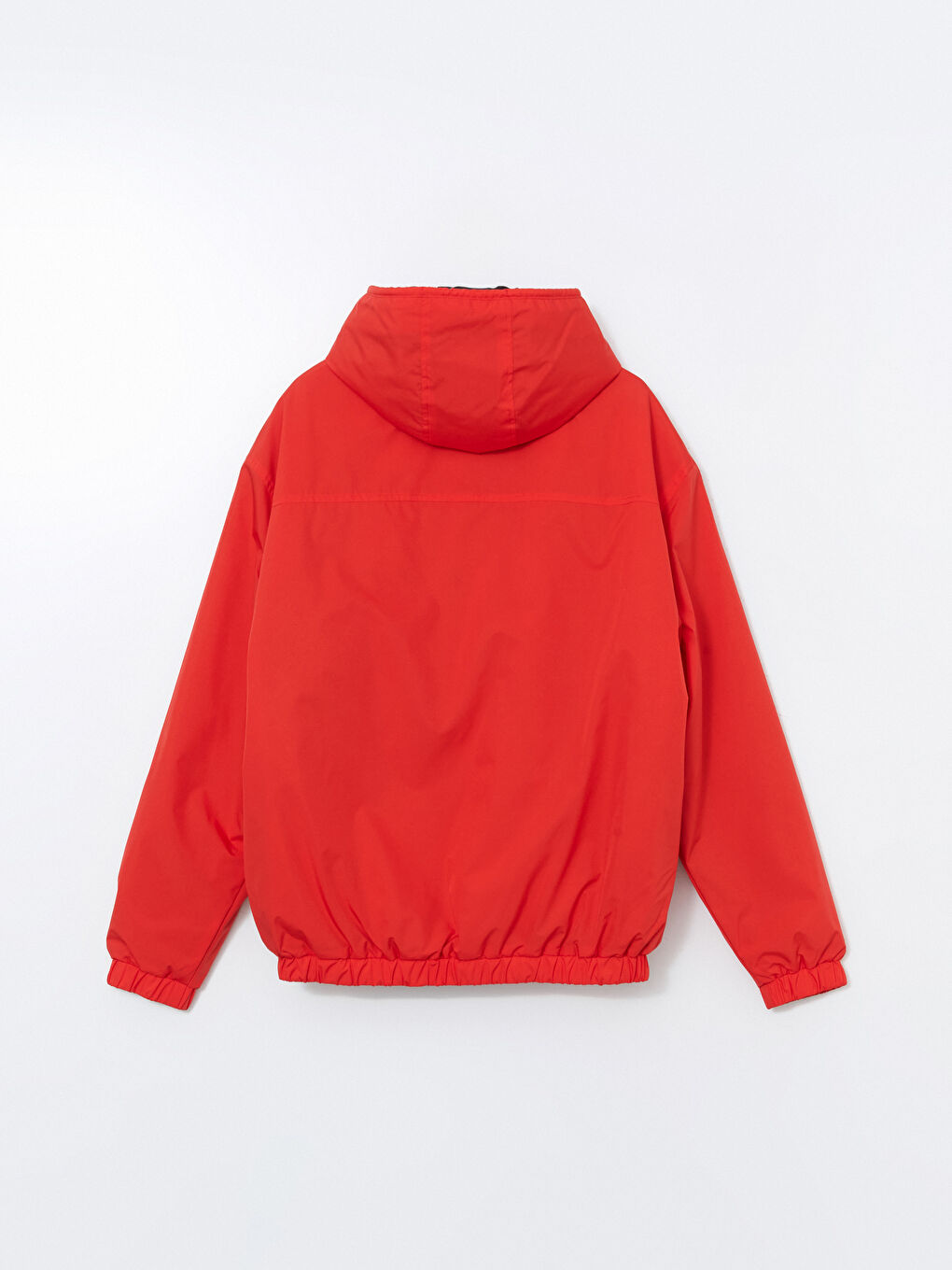 Turuncu Rahat Kalıp Kapüşonlu Erkek Orta Kalın Mont-7