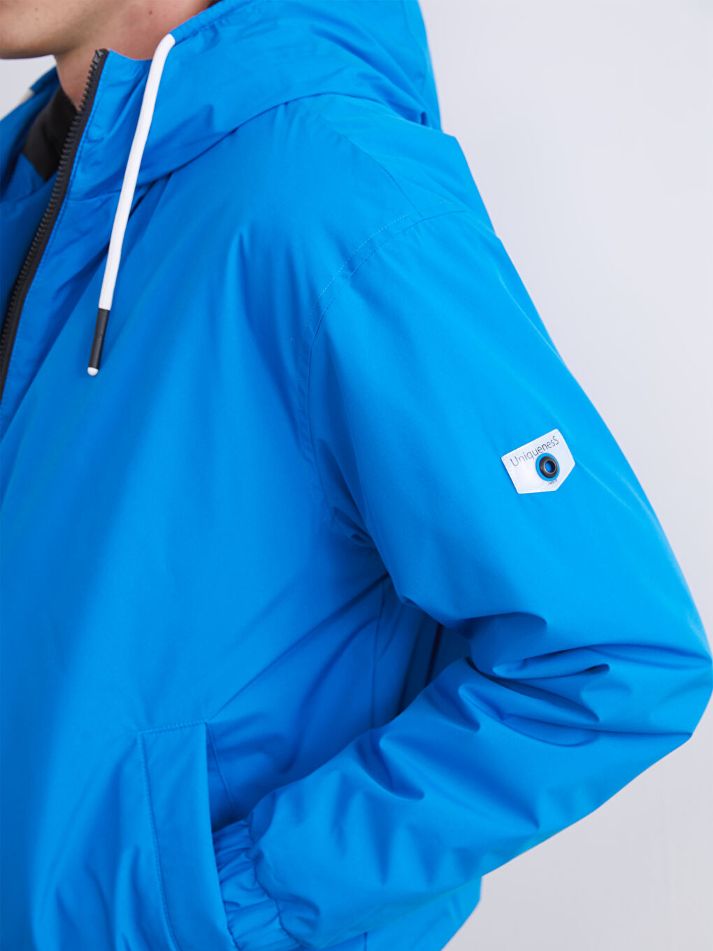 Mavi Rahat Kalıp Kapüşonlu Erkek Orta Kalın Mont-3