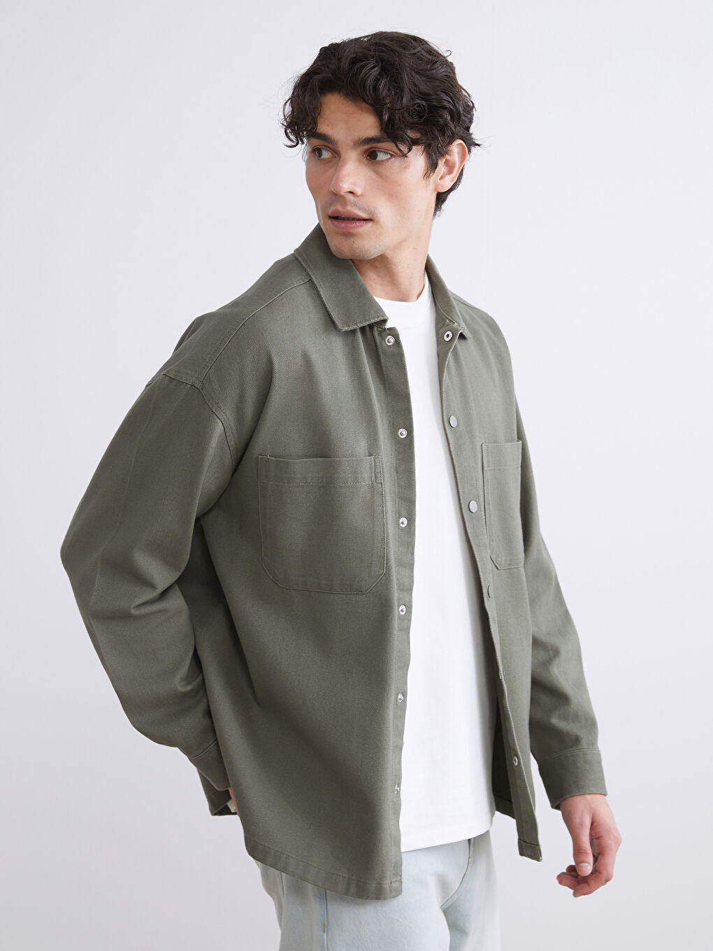 XSIDE Relaxed Fit Twill Men's Shirt Jacket -W55324Z8-CRR