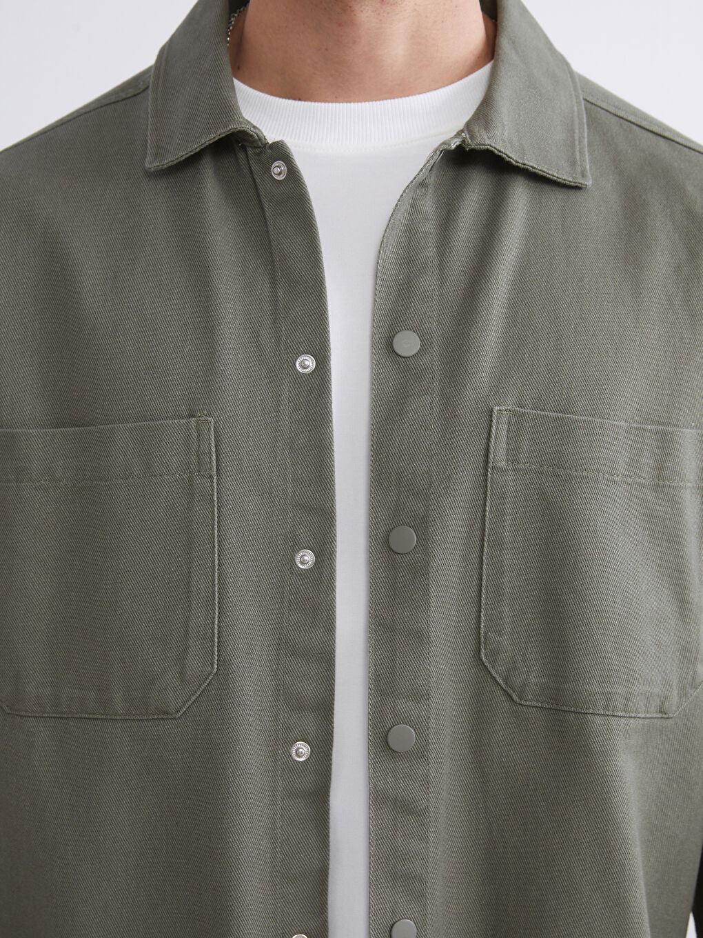 XSIDE Relaxed Fit Twill Men's Shirt Jacket -W55324Z8-CRR