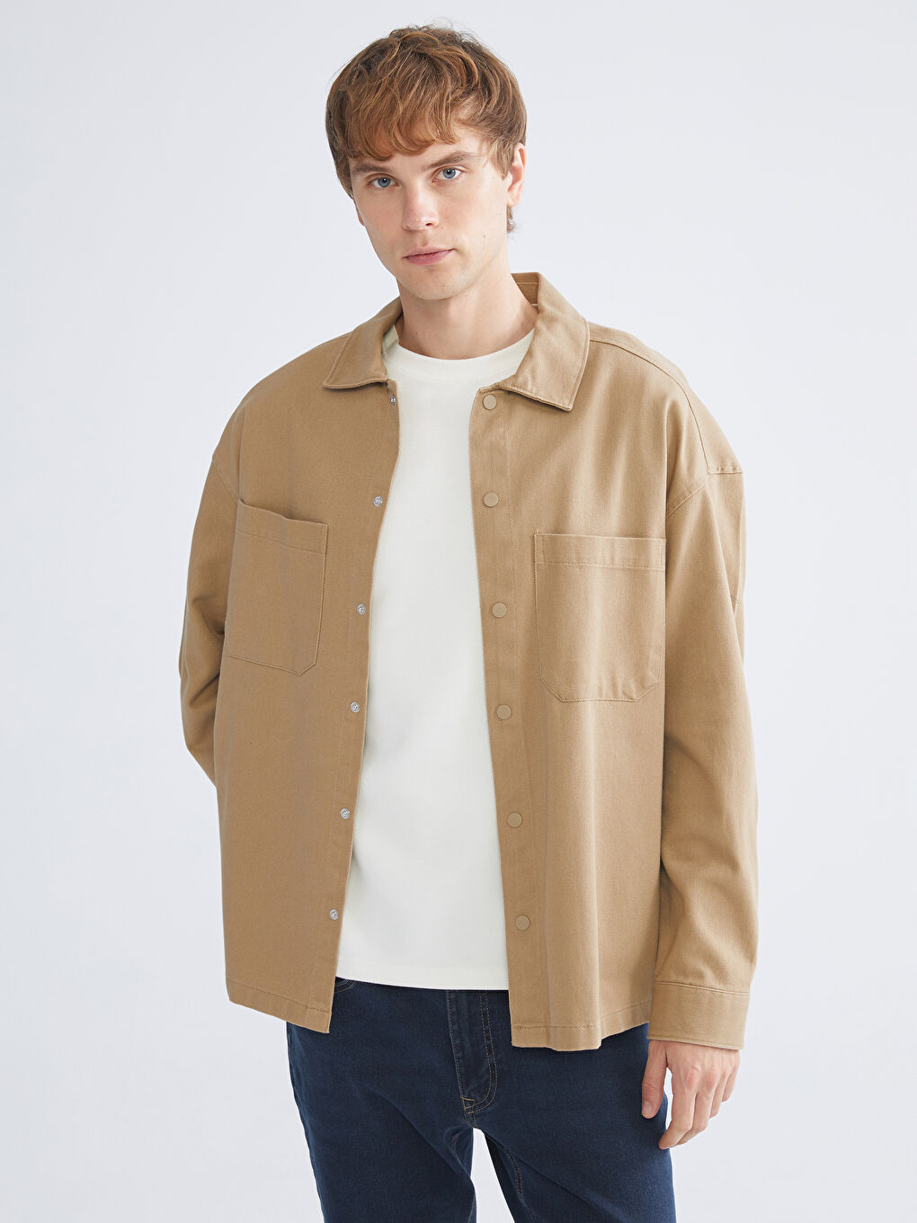 XSIDE Relaxed Fit Twill Men's Shirt Jacket -W55324Z8-MX4