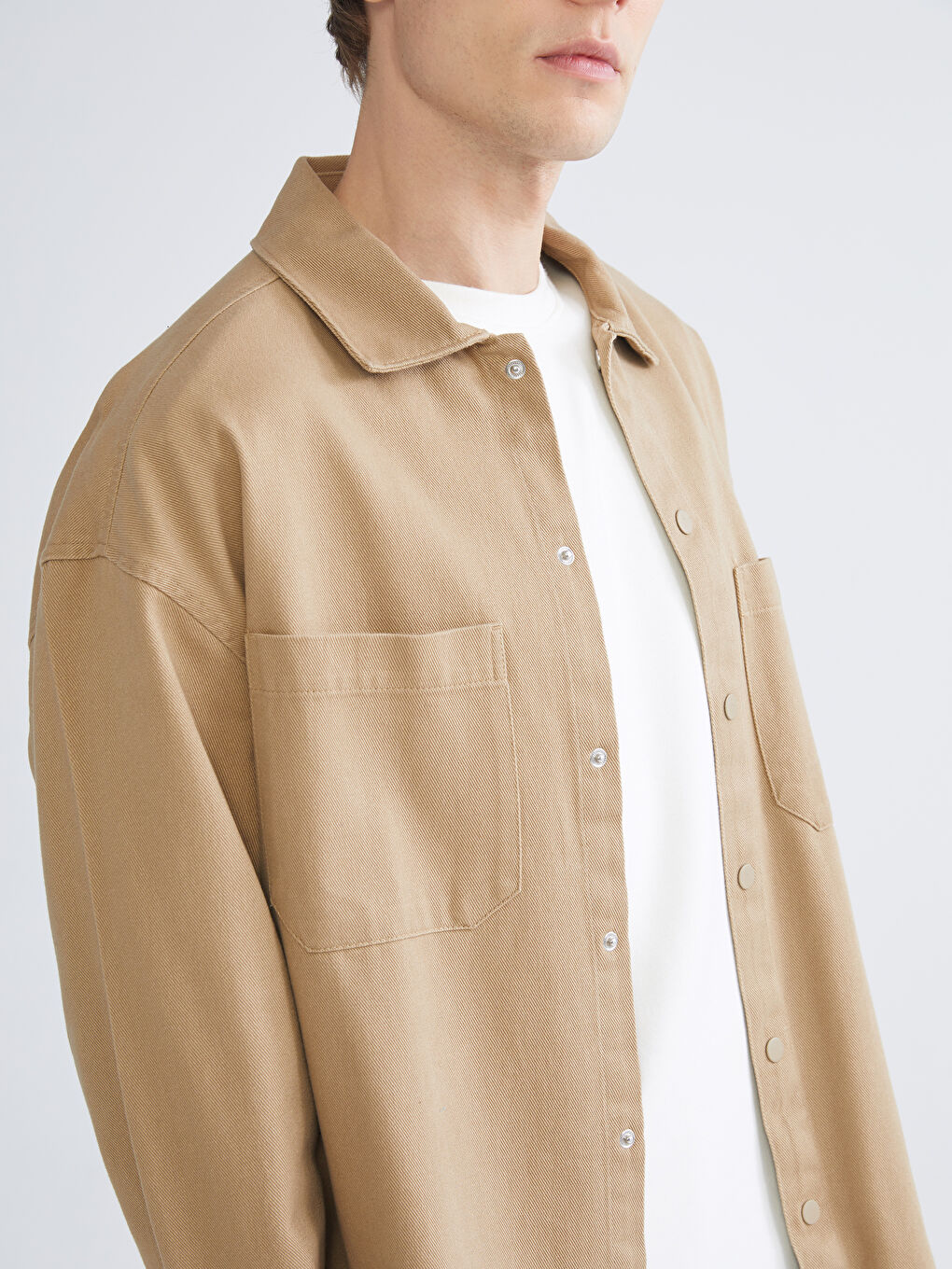 XSIDE Relaxed Fit Twill Men's Shirt Jacket -W55324Z8-MX4