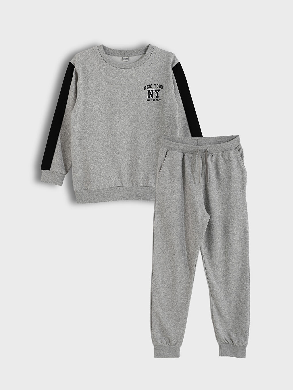 Crew Neck Boy's Sweatshirt and Tracksuit Bottom 2-Piece Set