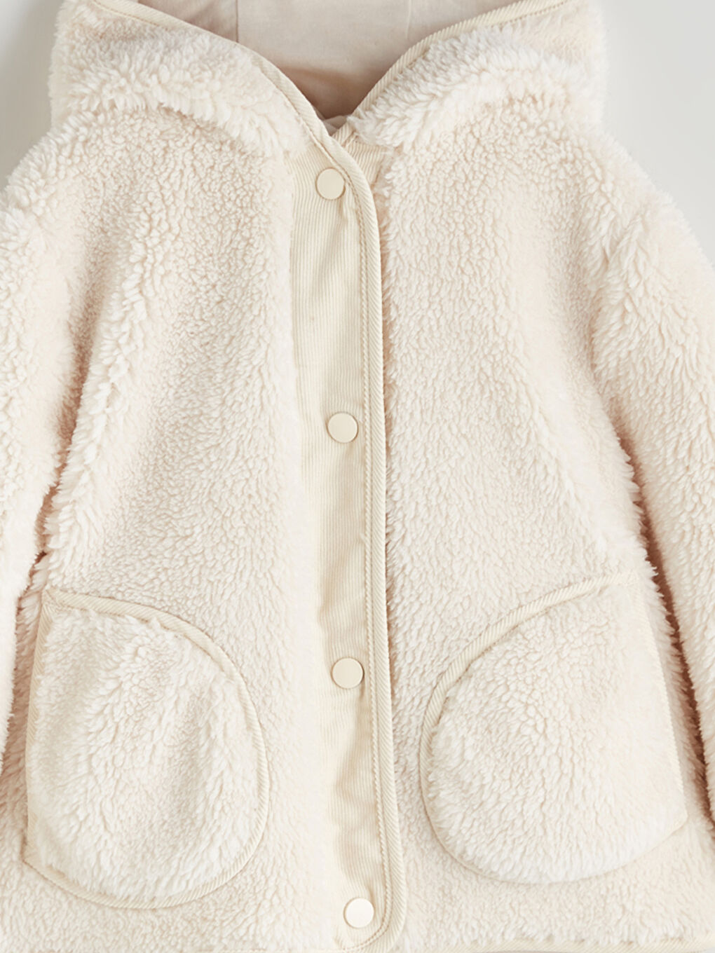 Hooded Plush Girl's Coat-1