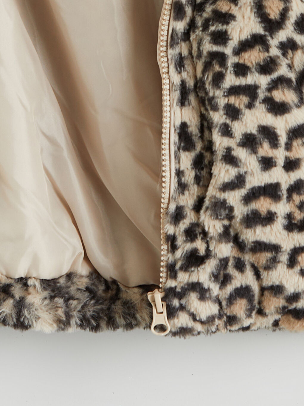 Leopard Print Girls' Plush Coat-2