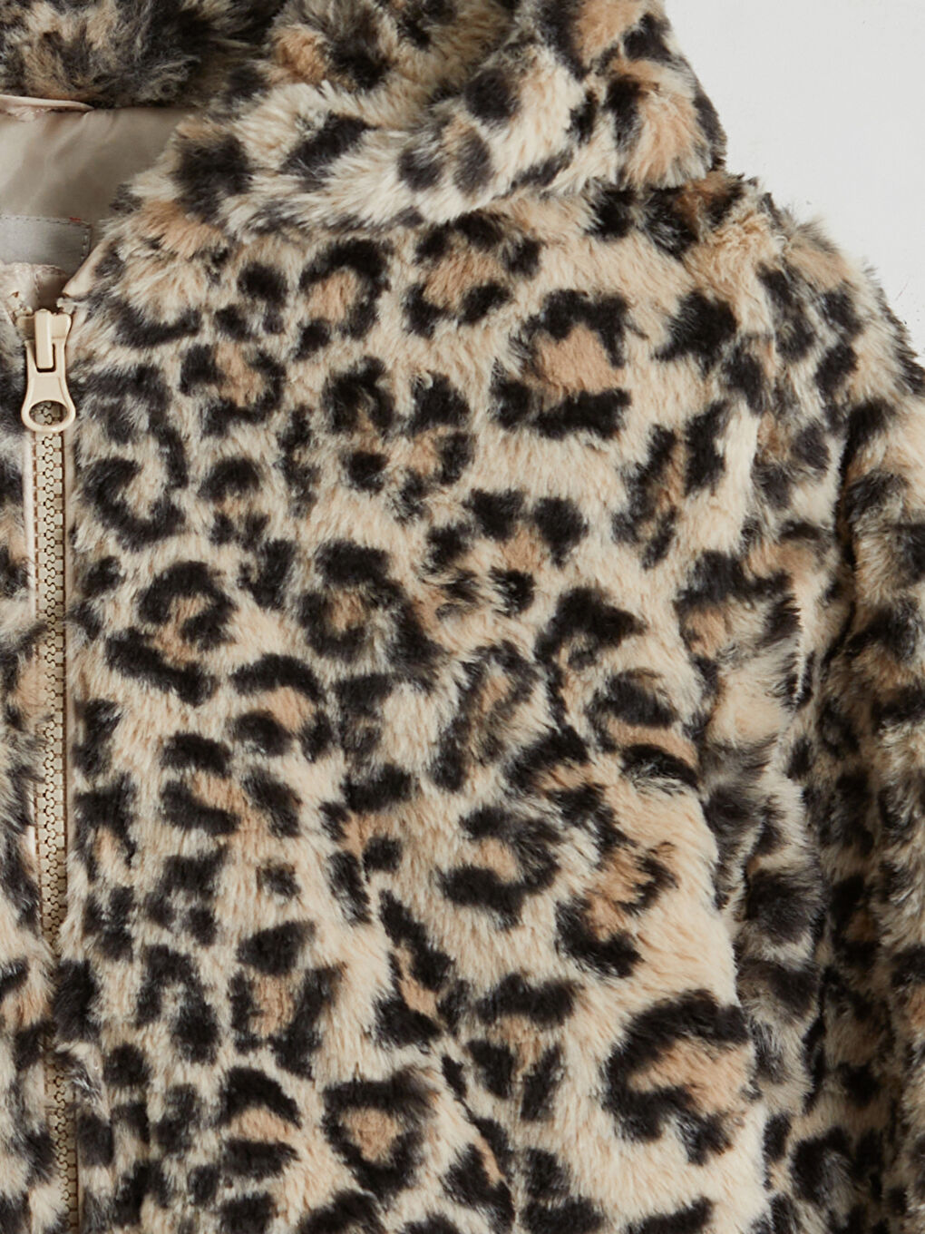 Leopard Print Girls' Plush Coat-4