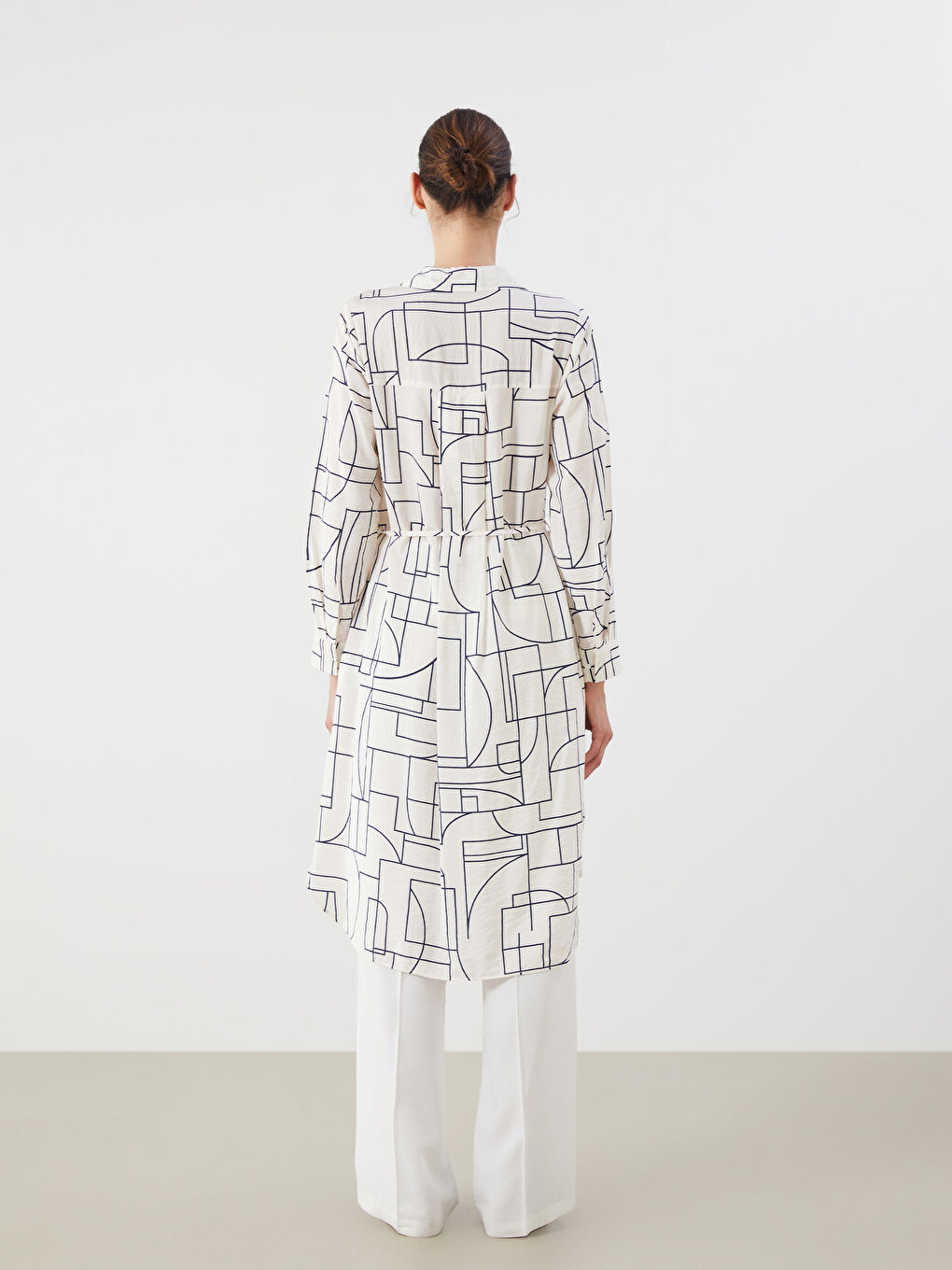 LCWAIKIKI Classic Patterned Oversize Women's Shirt Tunic -W55379Z8-LEN