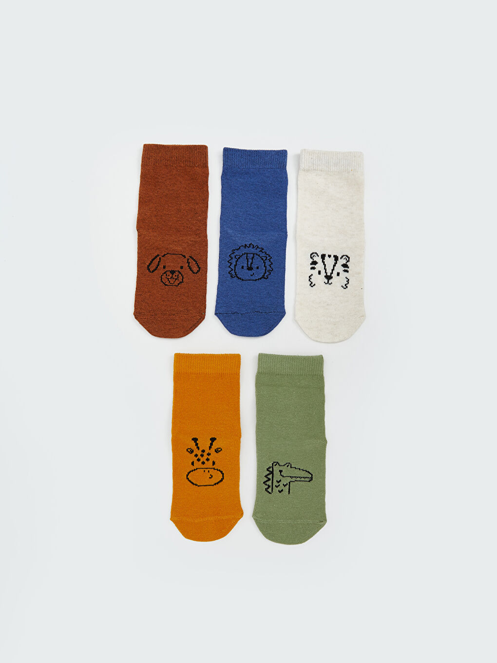 LCW baby جوارب كاحل مطبوعة أولاد صغار خمسة ديال الباكات -W55385Z1-FKS