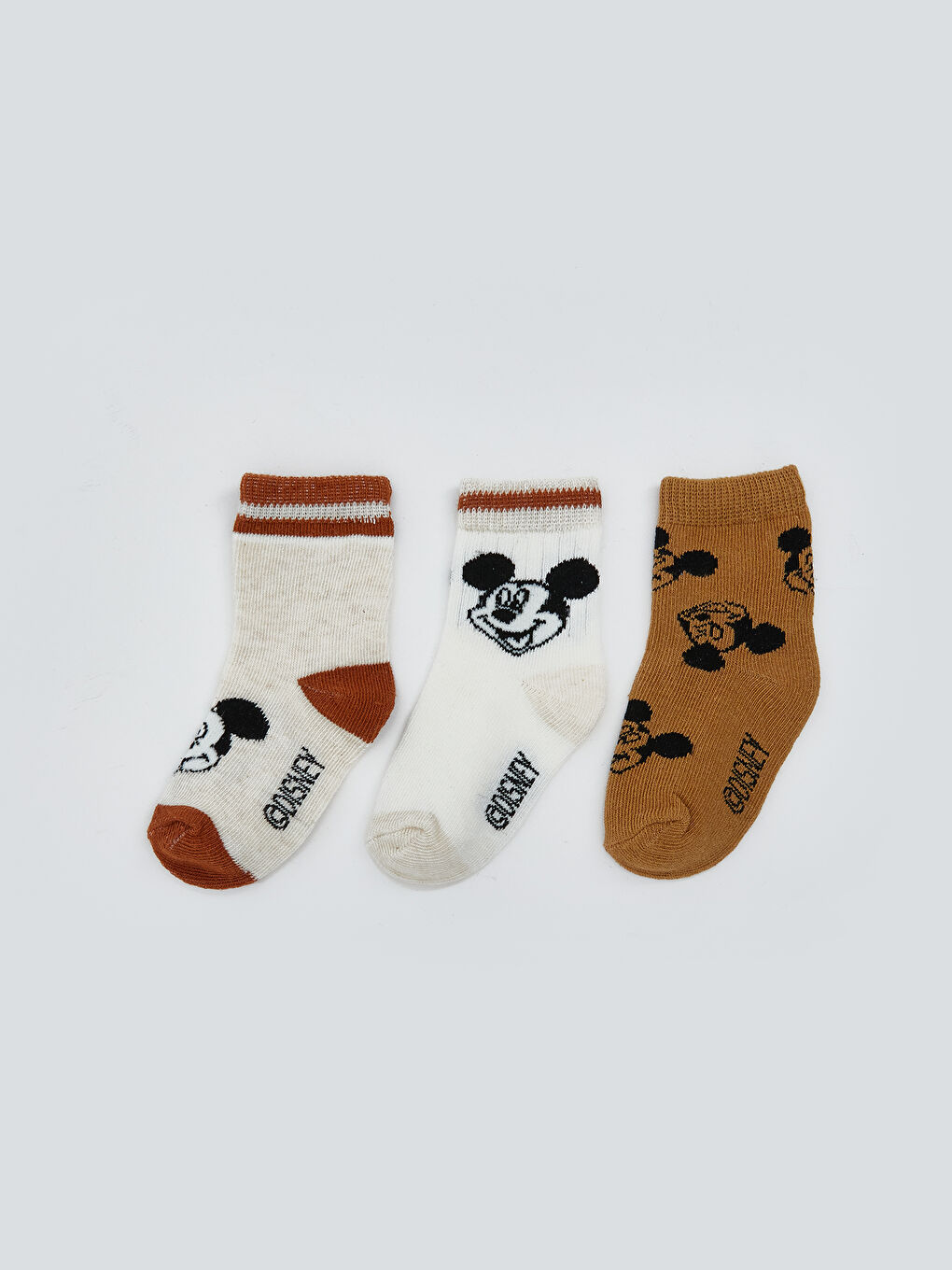 LCW baby Mickey Mouse Printed Baby Boys' Ankle Socks 3-Pack -W55388Z1-D2Y