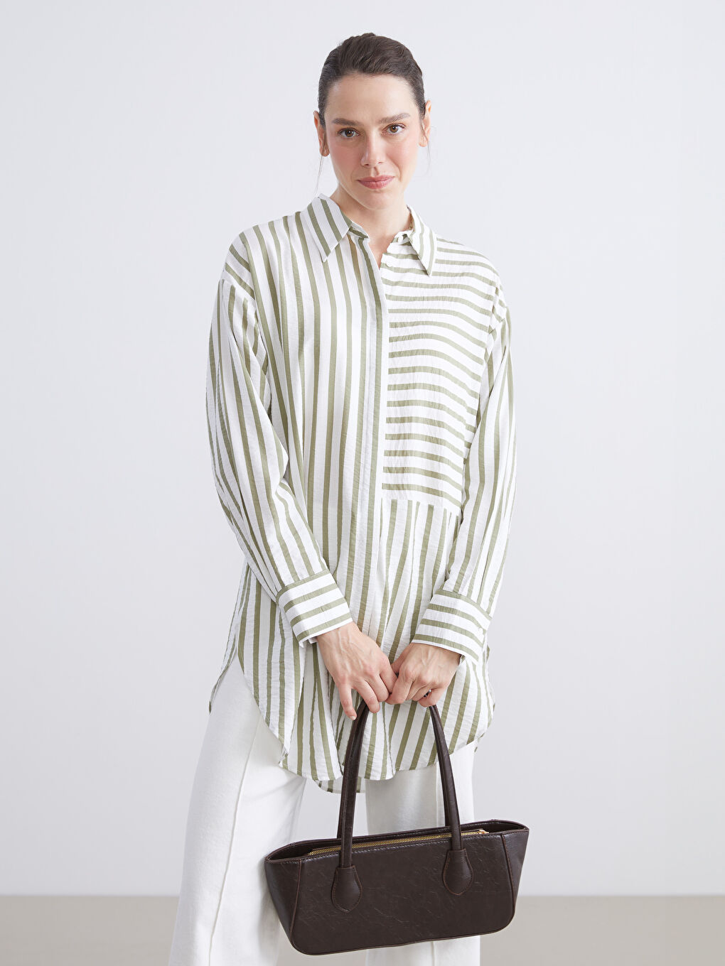 Striped Oversize Women's Shirt Tunic